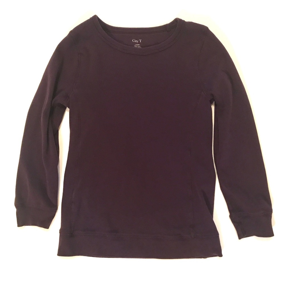 J. Crew 3/4 sleeve City T tee shirt top purple